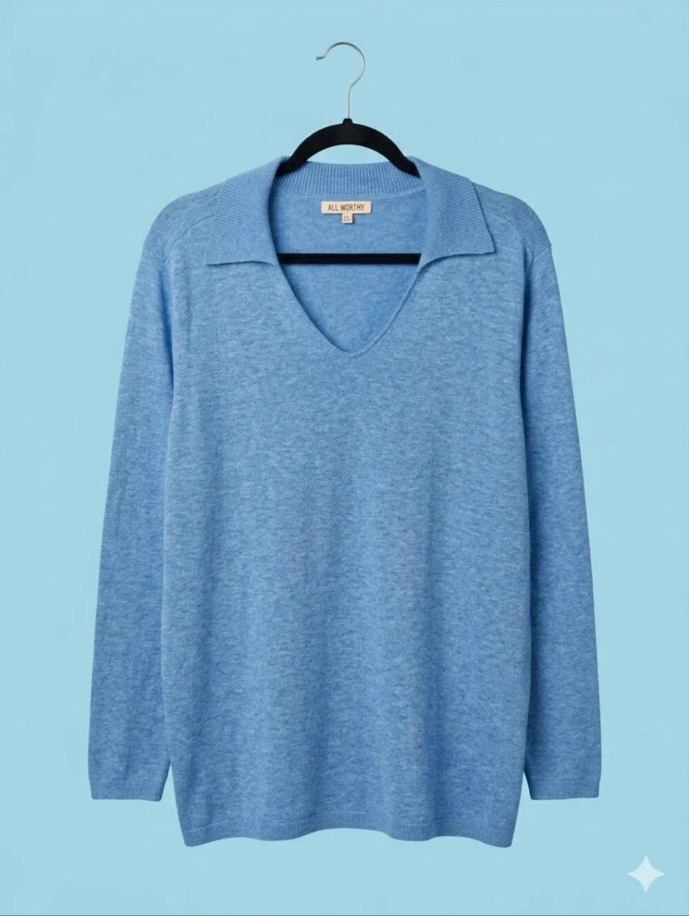 All Worthy Hunter McGrady Collared V-Neck Polo Sweater
